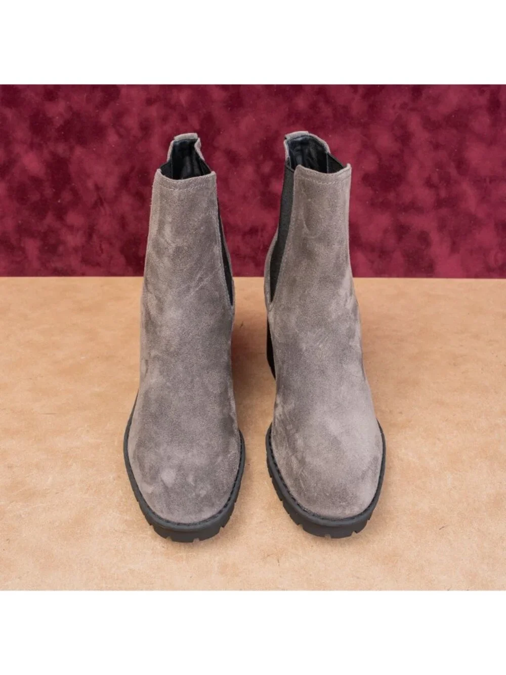 Vince Women Henderson Waterproof Chelsea Grey Suede Boots sz 10EUR40